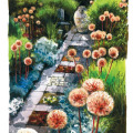 Gartenillustration, gezeichnet, gemalt