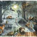 Tiere im Gartenr, gezeichnete Illustration