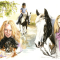 Pferdebild mit Mädchen