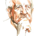 Portrait Aquarell Johannes Rau