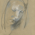 Portrait Skizze Kreide