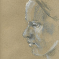 Portrait gezeichnet mit Kreide